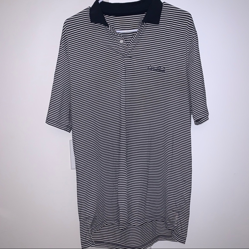 Navy & White Striped Cape Kidnappers Golf Polo